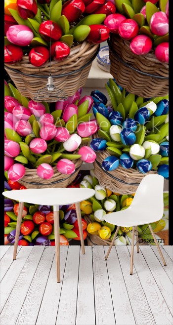 Picture of Wooden tulips - souvenirs in Utrecht - Holland